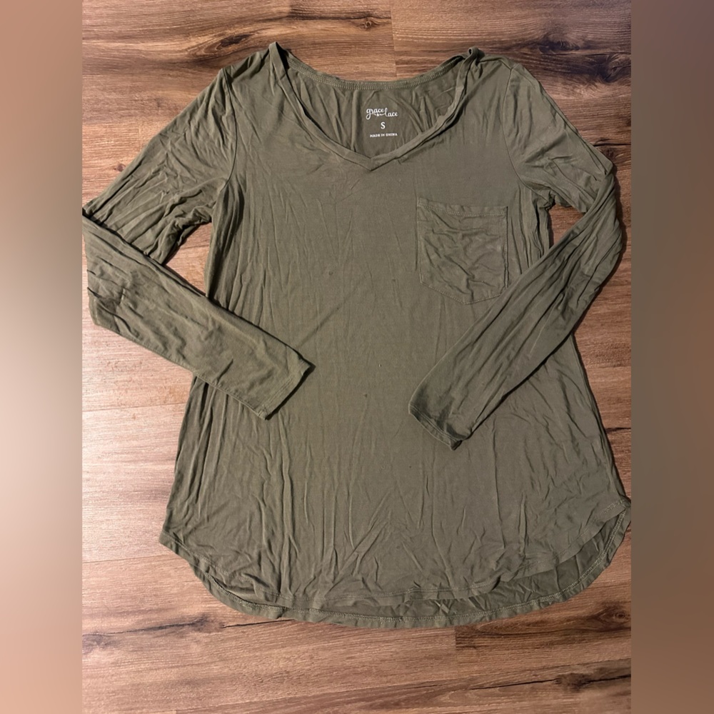 Olive Green Long Sleeve Shirt